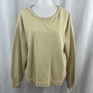 Cozeco Yellow Green Organic Cotton Sustainable Pullover Sweatshirt Womens Size M